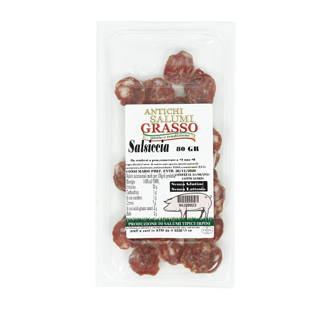 Salsiccia (Preaffettato) (80 gr ±) – Antichi Salumi Grasso