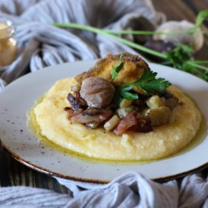 Salsa ecco pronto preparato per condimento castagne e funghi porcini cotti - Perrotta